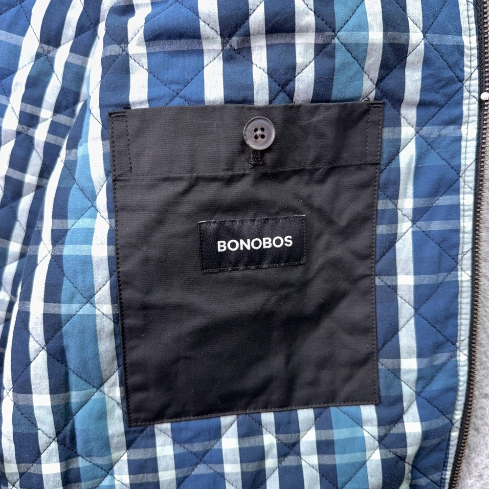 Bonobos Coat Mens M Black Harrington Bomber Jacket Preppy Classic Plaid Lined - Picture 4 of 9